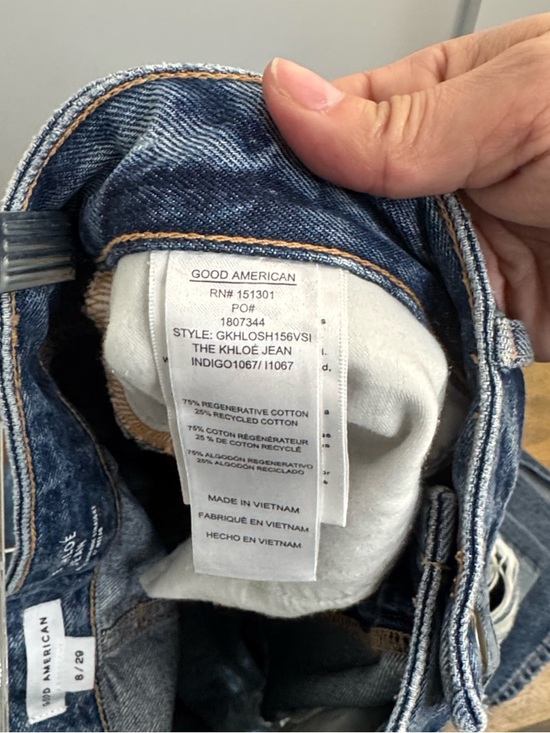 Good American Light Blue Distressed Wide-Leg Jeans - Women - Picture 6 of 8